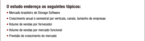 Mercado de Storage Software no Brasil em 2010